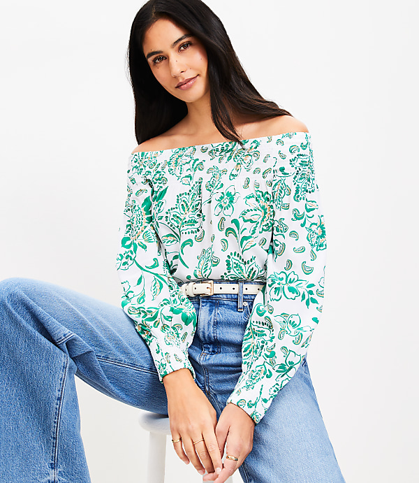 Floral Smocked Off The Shoulder Top