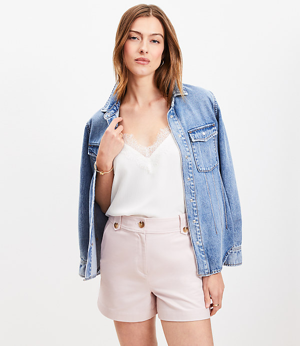 Petite Tab Waist Utility Shorts
