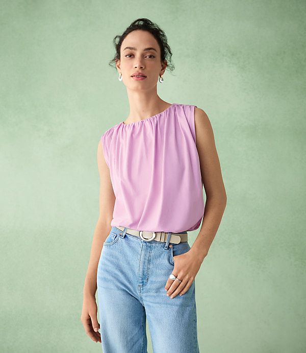 Ruched Bubble Hem Shell