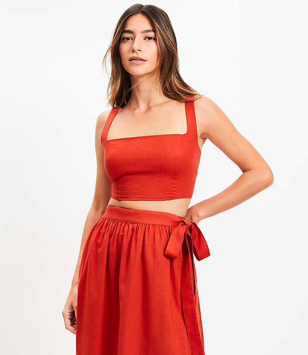 LOFT Beach Linen Cotton Square Neck Bralette
