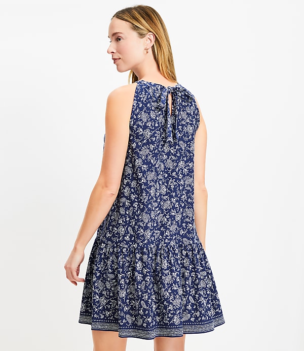 Tall Bandana Flounce Mini Halter Dress