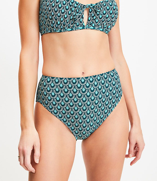 LOFT Beach Geo High Waist Bikini Bottom