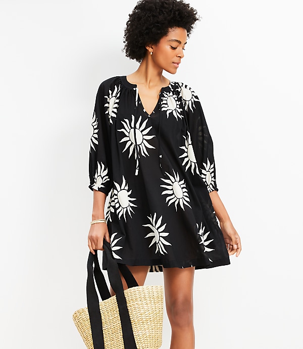 LOFT Beach Sunny Bubble Sleeve Pocket Swimsuit Coverup