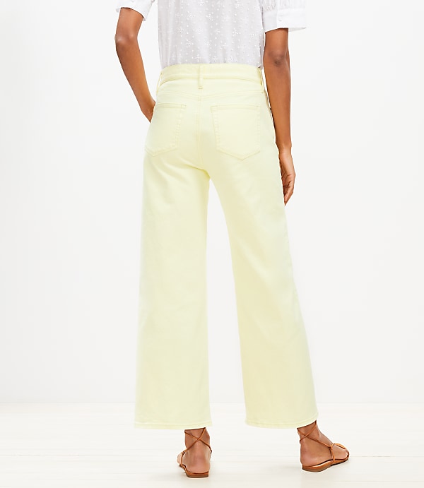 Petite High Rise Wide Leg Crop Jeans in Tender Yellow