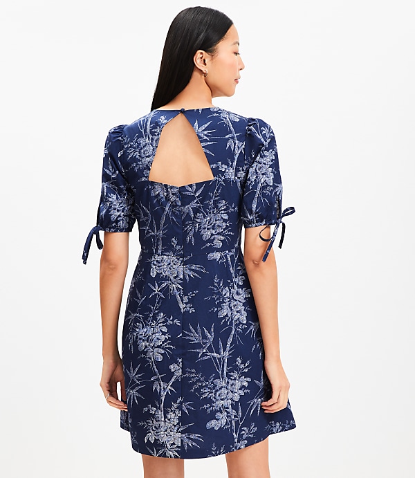 Palm Cutout Back Tie Cuff Mini Dress