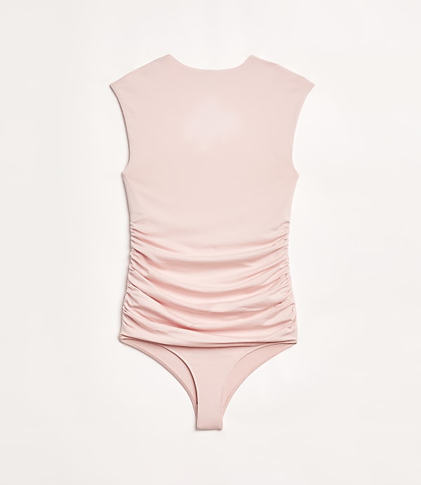LOFT Versa 360 Knit Ruched Square Neck Bodysuit