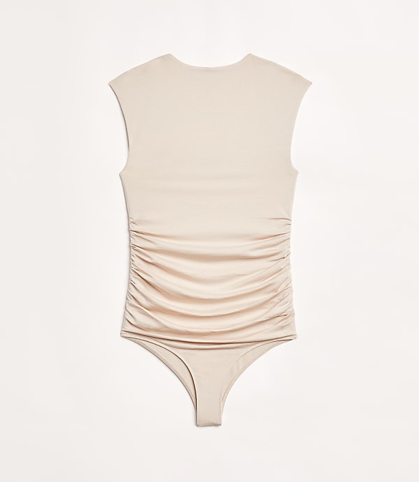 LOFT Versa 360 Knit Ruched Square Neck Bodysuit