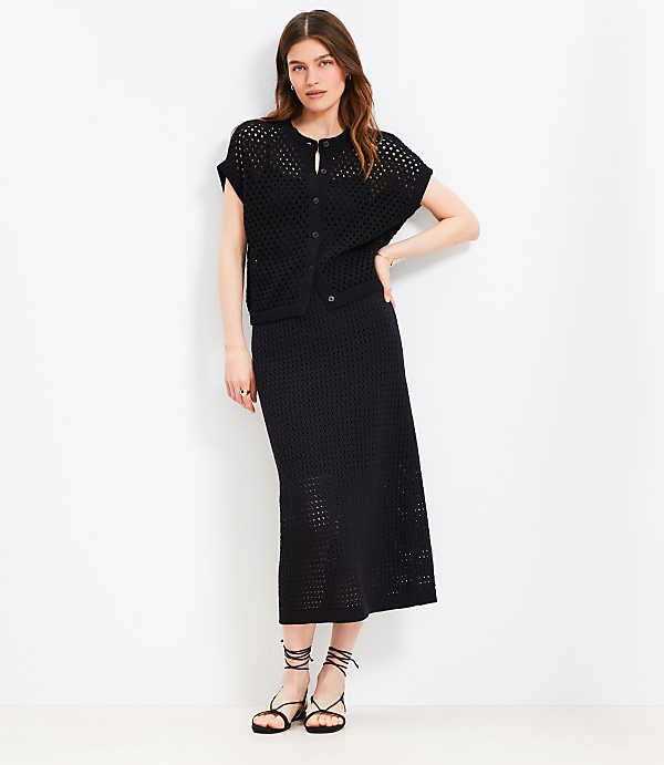 Textured Midi Sweater Skirt
