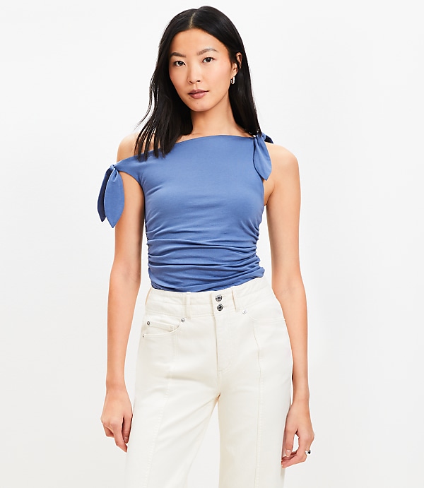Bow Tie Shirred Top