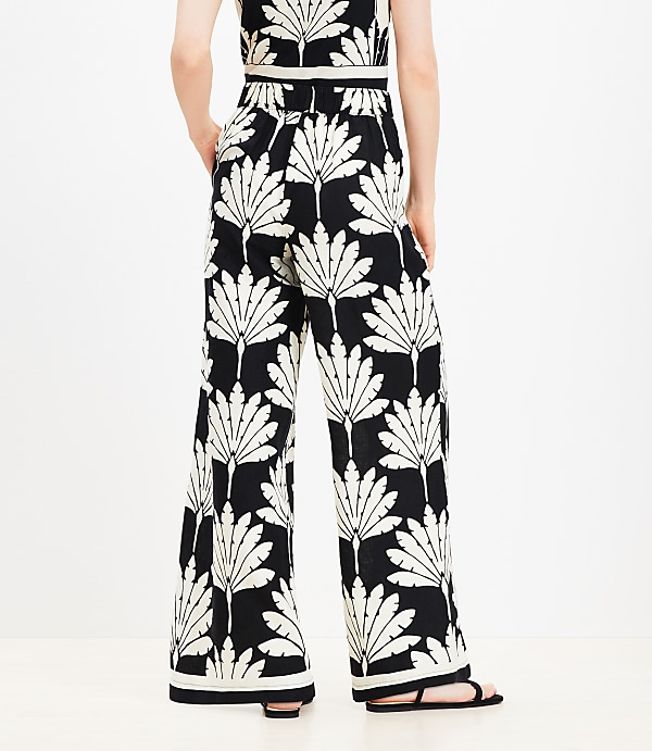 Palm Pull On Wide Leg Pants in Linen Blend