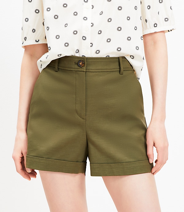 Cuffed Shorts in Doubleweave