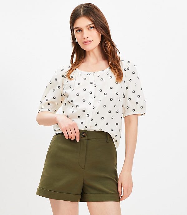 Cuffed Shorts in Doubleweave