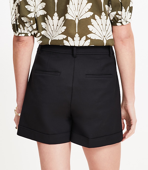 Petite Cuffed Shorts in Doubleweave