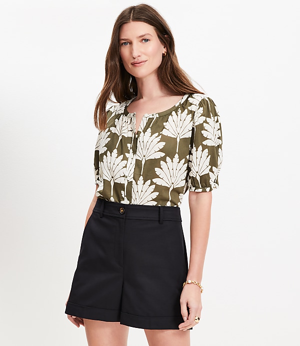 Cuffed Shorts in Doubleweave