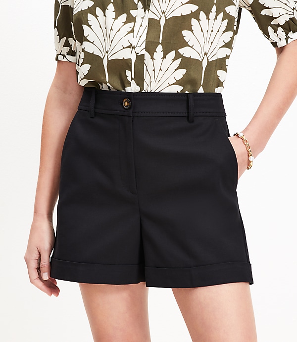 Cuffed Shorts in Doubleweave