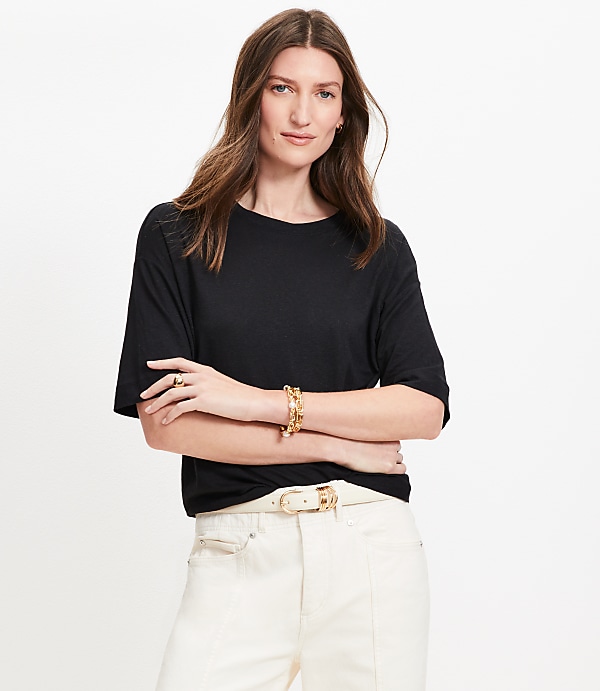 Linen Blend Modern Tee