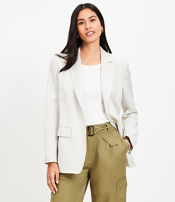 Oversized Linen Blend Modern Blazer