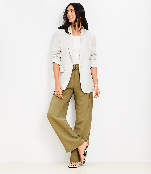 Oversized Linen Blend Modern Blazer