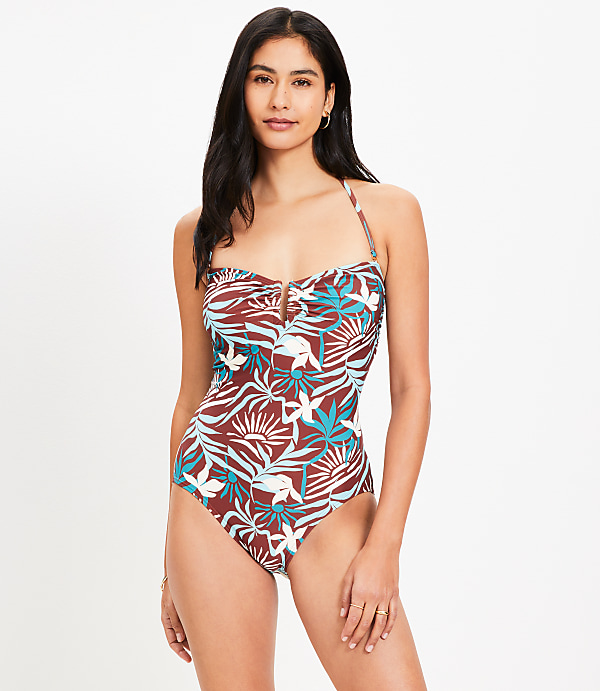 LOFT Sunset U Wire Bandeau One Piece Swimsuit