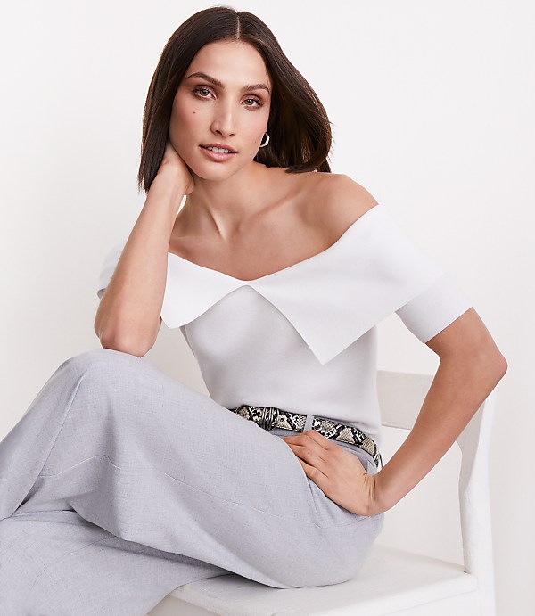 LOFT Versa Foldover Off The Shoulder Sweater