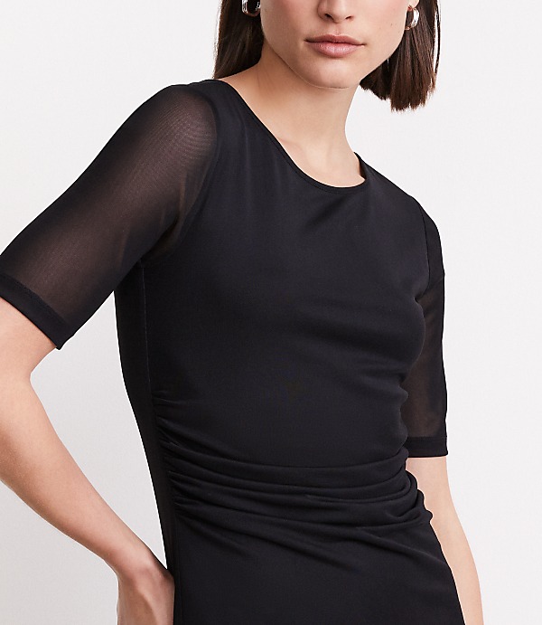 LOFT Versa Stretch Mesh Midi Dress