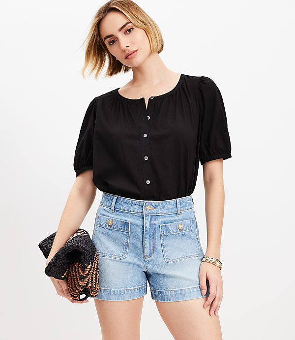 Palmer Denim Shorts in Light Wash
