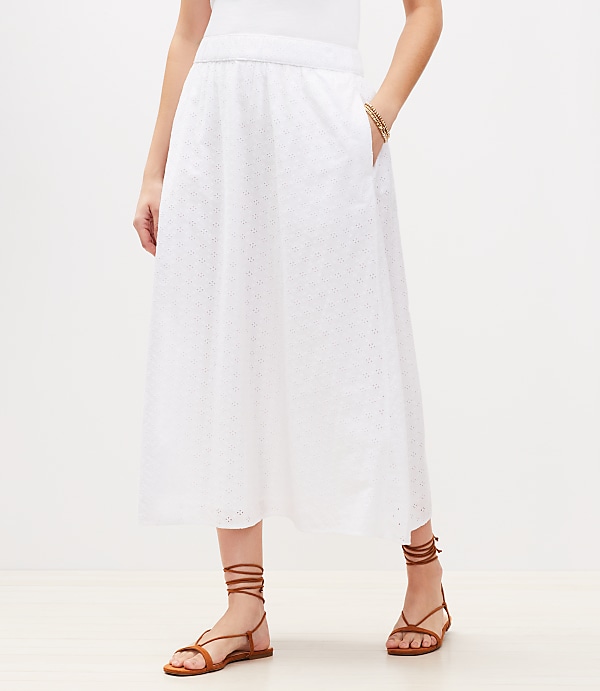 Eyelet Pull On Maxi Pocket Skirt