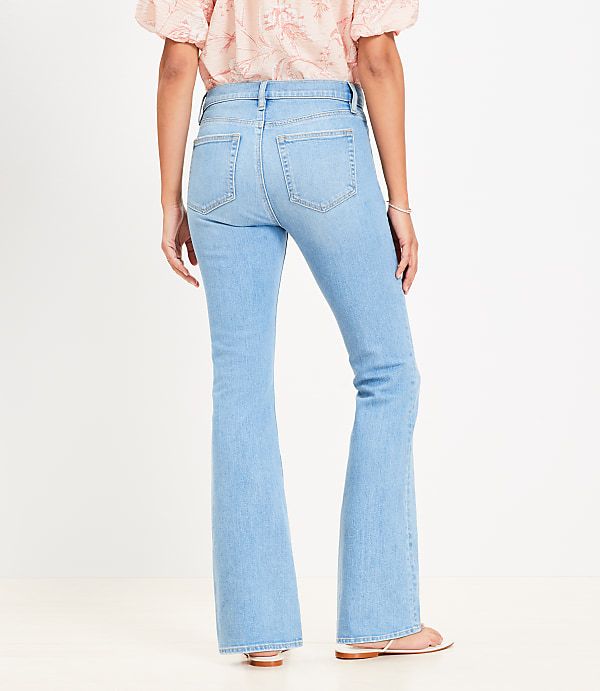 Petite Mid Rise Boot Jeans in Light Wash Indigo