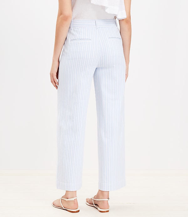 Palmer Wide Leg Crop Pants in Textured Stripe
