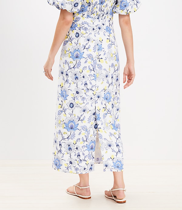 Garden Linen Blend Midi Skirt