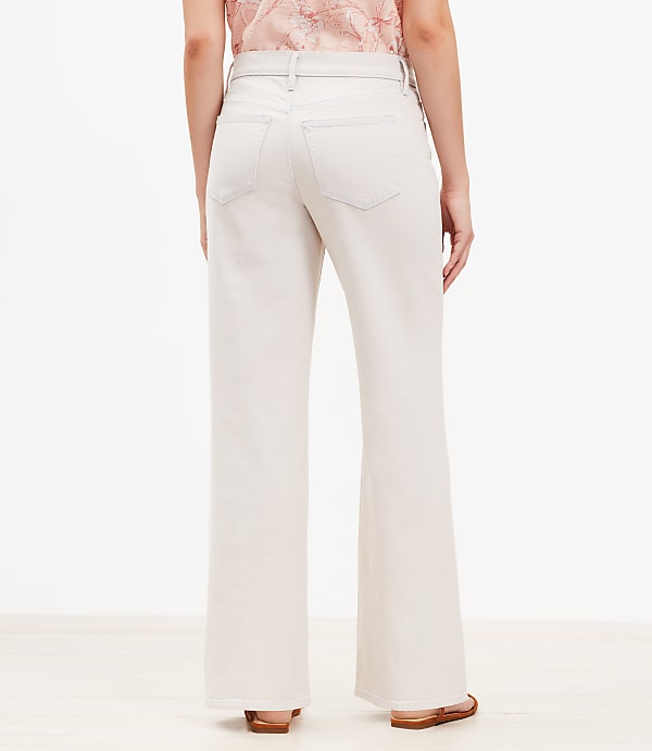 Mid Rise Wide Leg Jeans in Washed Pink