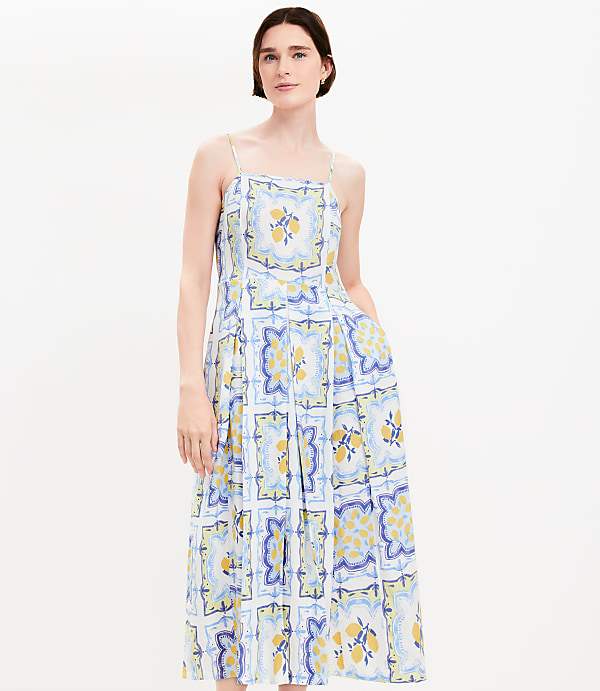 Lemon Linen Blend Strappy Maxi Pocket Dress