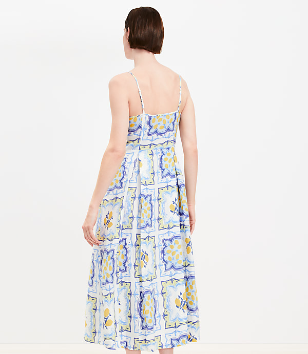 Lemon Linen Blend Strappy Maxi Pocket Dress