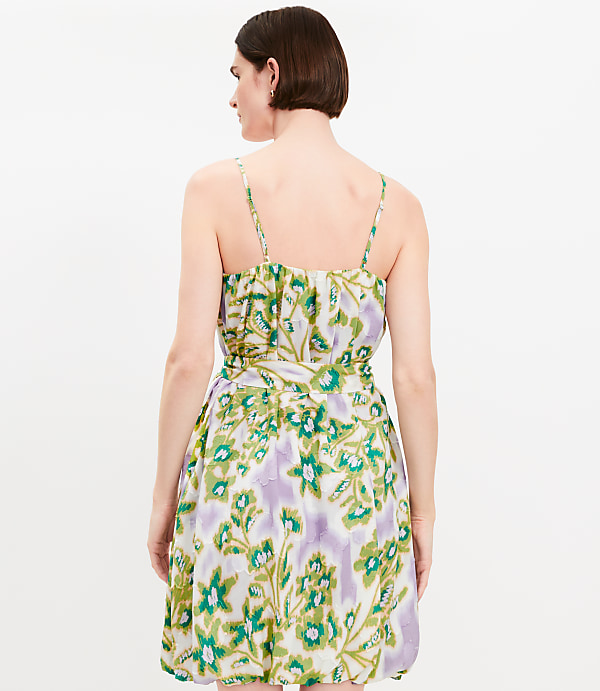 Floral Clip Pleated Mini Pocket Dress