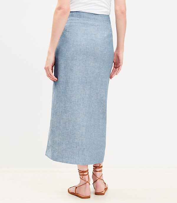 Linen Blend Maxi Skirt