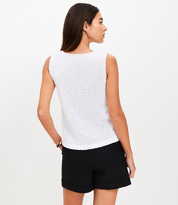 Textured Boatneck Sweater Tank