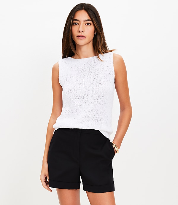 Textured Boatneck Sweater Tank