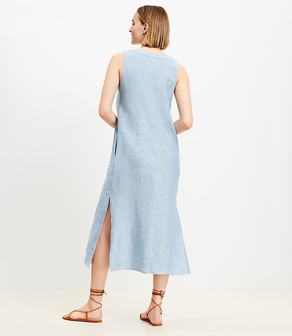 Linen Vest Midi Dress