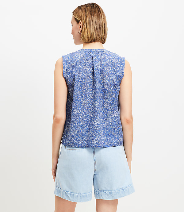 Paisley Pleated Yoke Top