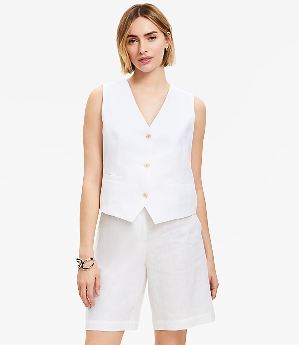 Linen Cotton Pocket Vest