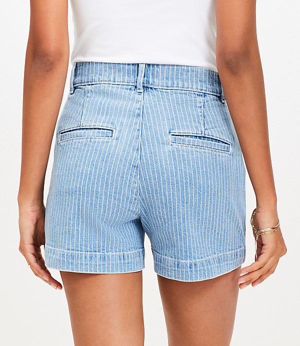 Palmer Denim Shorts in Blue Stripe