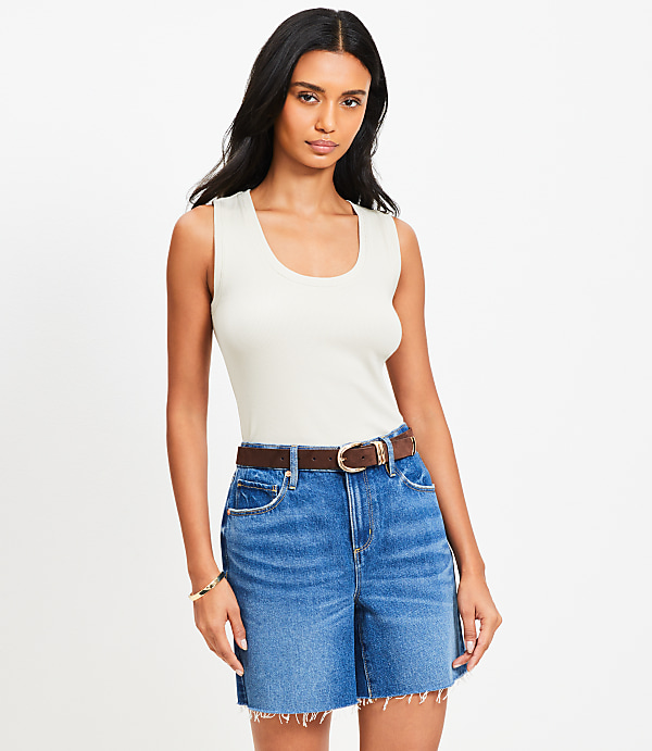 Petite Perfect Ribbed Scoop Neck Tank Top
