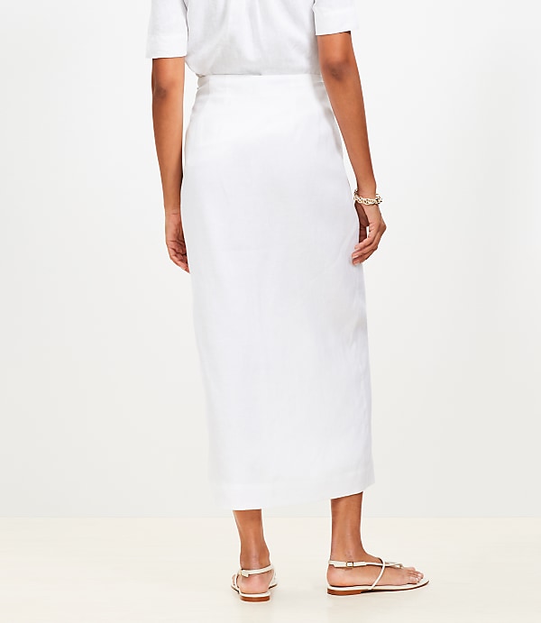 Petite Linen Column Maxi Skirt