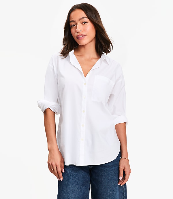 Cotton Blend Everyday Oversized Pocket Shirt