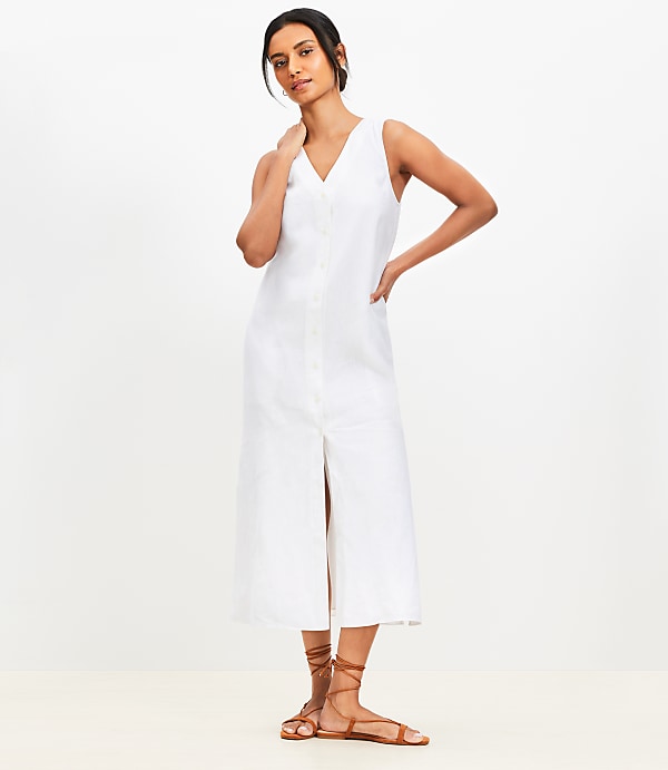 Linen Vest Midi Dress