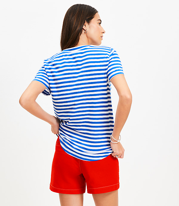 Petite Striped Everyday V-Neck Tee