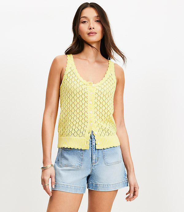 Crochet Button Sweater Tank Top