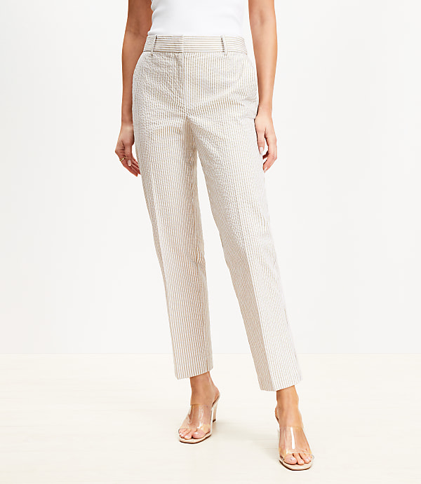 Tall Riviera Slim Pants in Striped Seersucker