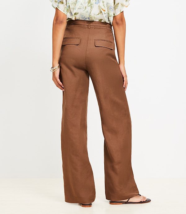 Petite Straight Pants in Linen Blend