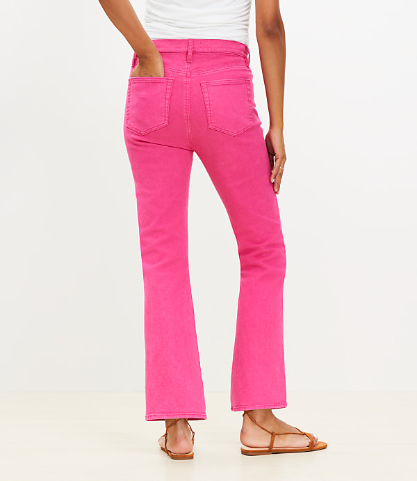High Rise Kick Crop Jeans in Watermelon Sorbet